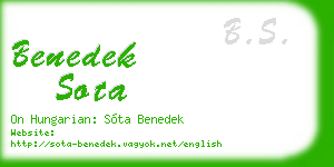 benedek sota business card